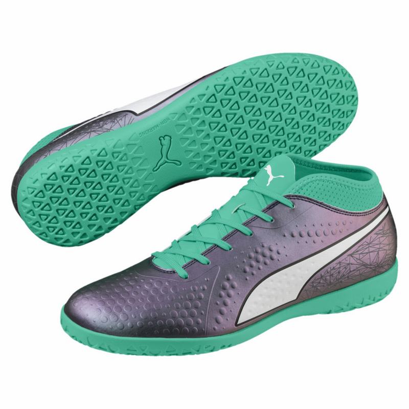 Chaussure de Foot Puma One 4 Illuminate Synthetic It Homme Vert/Blanche/Noir Soldes 442OZKUF